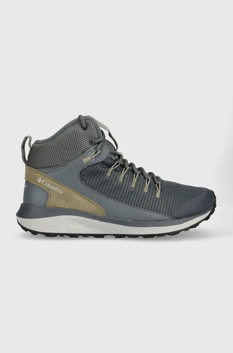 Columbia shoes Trailstorm Mid Waterproof men's gray color