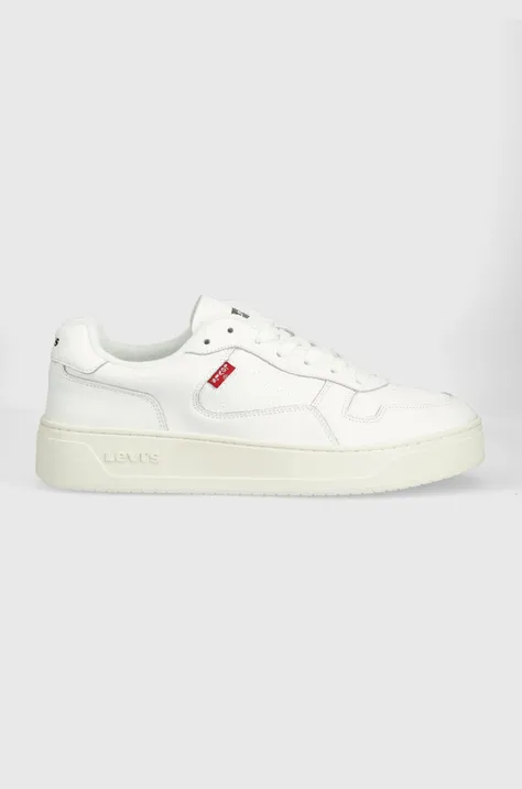 Δερμάτινα αθλητικά παπούτσια Levi's Glide χρώμα: άσπρο, D7521.0001