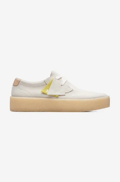Clarks suede sneakers Ashcott Cup white color 26172515