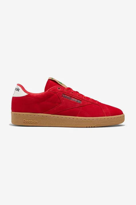 Semišové sneakers boty Reebok Classic C Grounds červená barva, GV6954-red