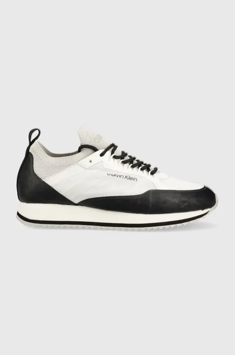 Calvin Klein sneakers LOW TOP LACE UP NYLON culoarea alb, HM0HM00921