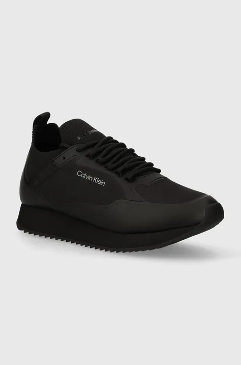 Sneakers boty Calvin Klein LOW TOP LACE UP NYLON černá barva, HM0HM00921