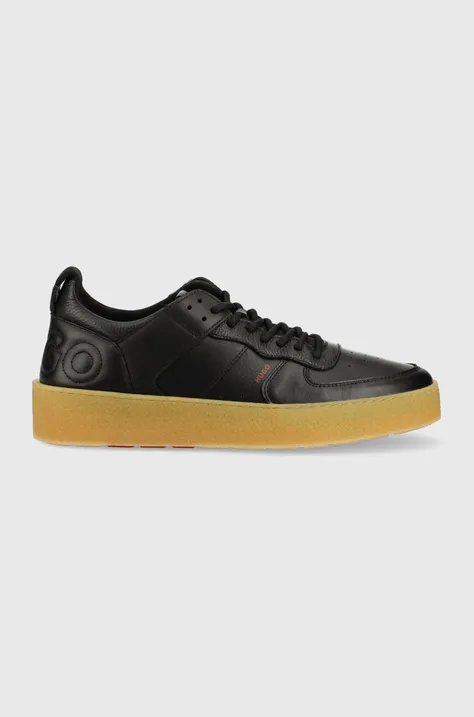 Δερμάτινα αθλητικά παπούτσια HUGO Evan χρώμα: μαύρο, 50493175