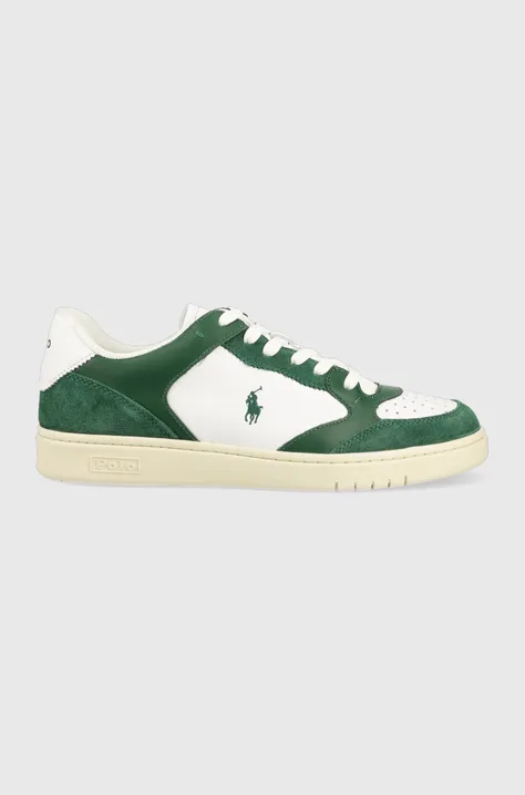 Кожаные кроссовки Polo Ralph Lauren POLO CRT LUX цвет зелёный 809892284003