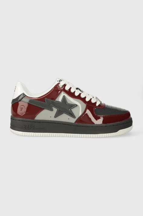 Follow us on leather sneakers BAPE STA #2 001FWI801006M gray color 0