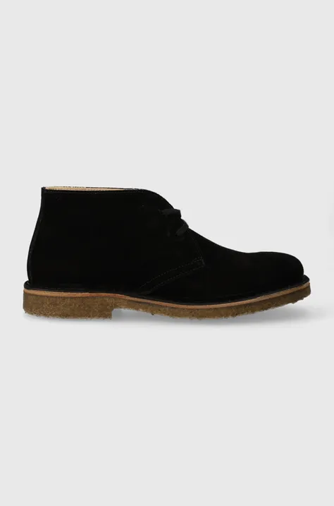 Astorflex pantofi de piele întoarsă bărbați, culoarea negru GREENFLEX.001