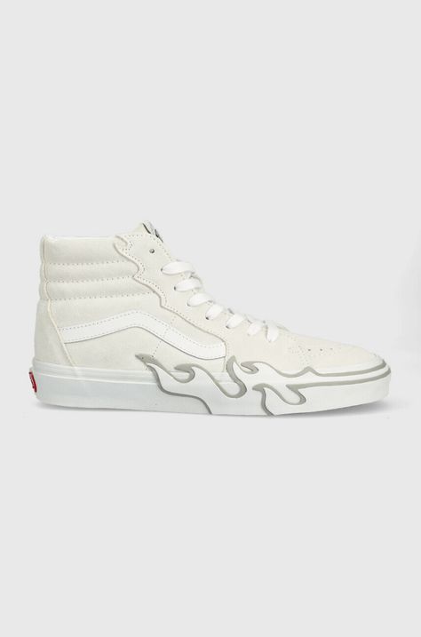 Σουέντ αθλητικά παπούτσια Vans SK8-Hi Flame χρώμα: άσπρο