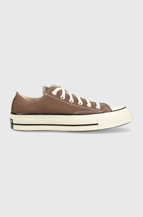 Πάνινα παπούτσια Converse Chuck 70 OX χρώμα: καφέ, A02768C