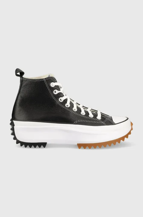Δερμάτινα ελαφριά παπούτσια Converse Run Star Hike Platform χρώμα: μαύρο, A04292C
