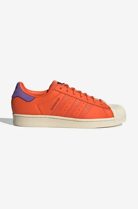 adidas Originals leather sneakers Superstar orange color