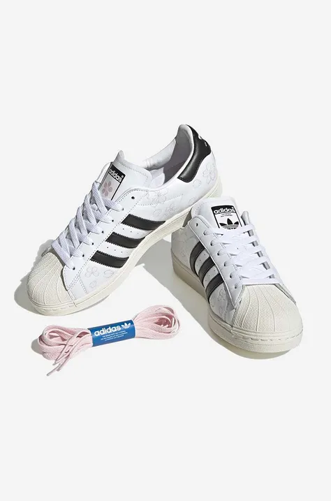 adidas Originals leather sneakers Superstar HNM white color