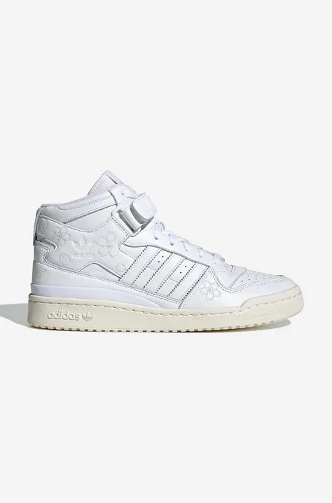 adidas leather sneakers Forum Mid Hanami white color