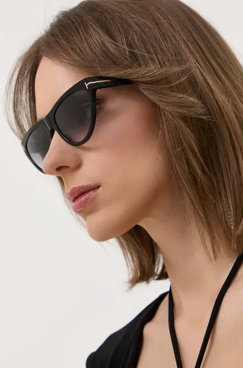 Сонцезахисні окуляри Tom Ford жіночі колір чорний
