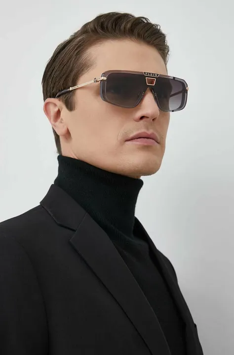 Philipp Plein okulary przeciwsłoneczne męskie kolor szary
