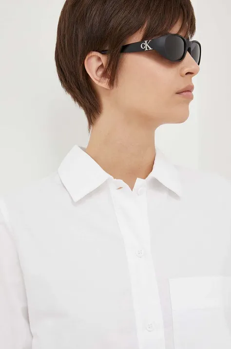 Slnečné okuliare Calvin Klein čierna farba