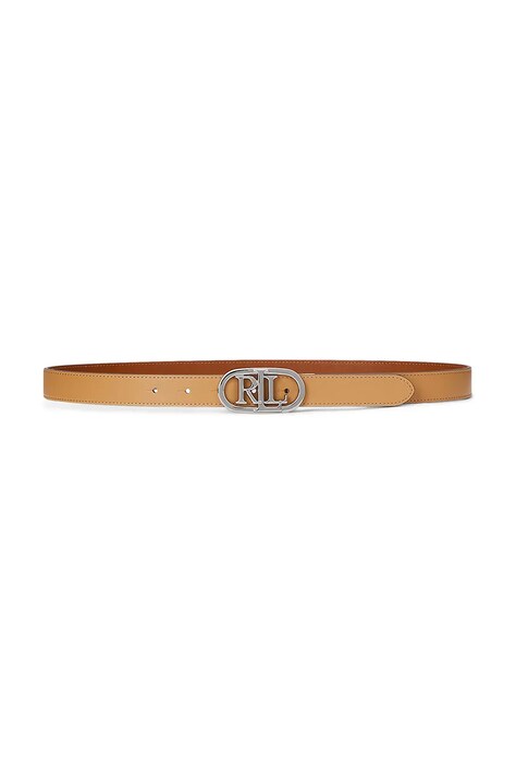 Lauren Ralph Lauren curea de piele femei, culoarea bej, 412883714