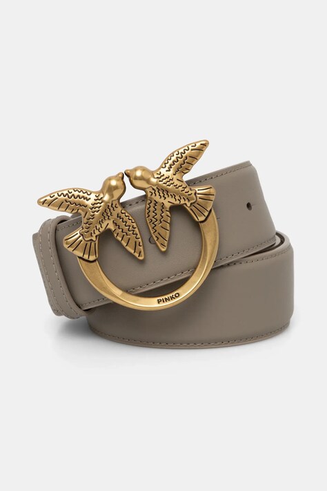 Pinko curea de piele femei, culoarea bej, 100120 A0F1