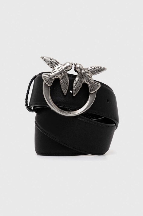 Pinko curea de piele femei, culoarea negru, 100120 A0F1