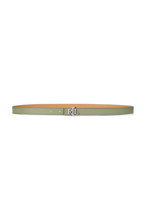 Lauren Ralph Lauren curea de piele cu doua fete femei, culoarea verde, 412883715