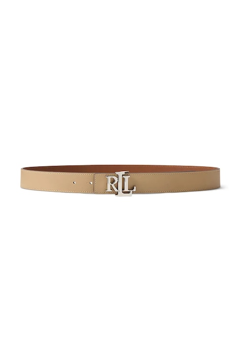 Lauren Ralph Lauren pasek dwustronny damski skórzany beżowy 412908984