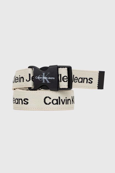 Calvin Klein Jeans pasek dziecięcy kolor beżowy