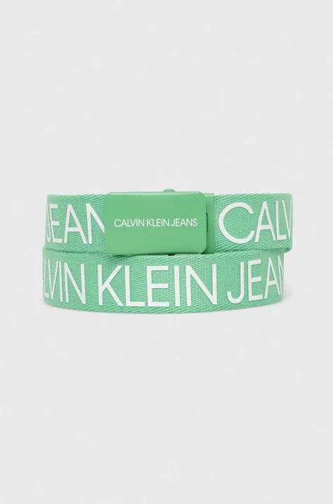 Detský opasok Calvin Klein Jeans zelená farba