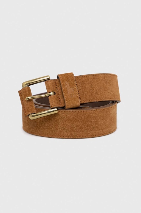 Polo Ralph Lauren curea din piele intoarsa barbati, culoarea bej