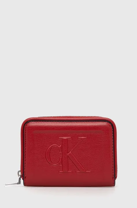 Peňaženka Calvin Klein Jeans dámsky, červená farba