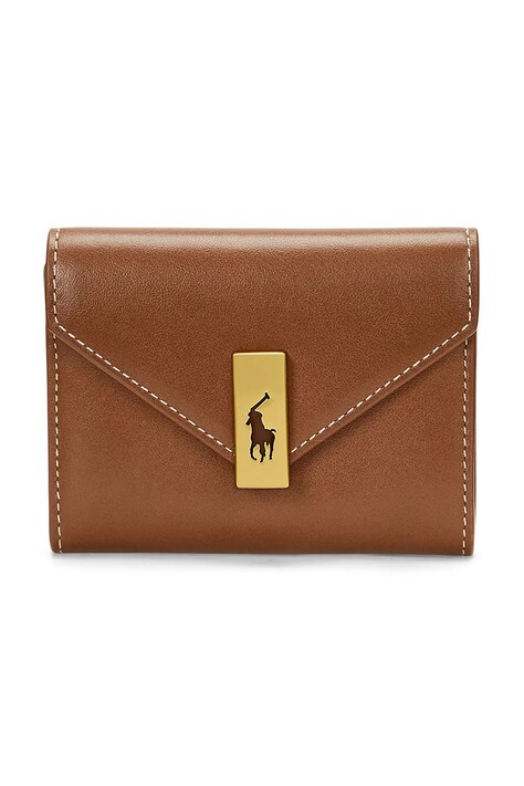 Polo Ralph Lauren portofel de piele femei, culoarea negru, 427886734