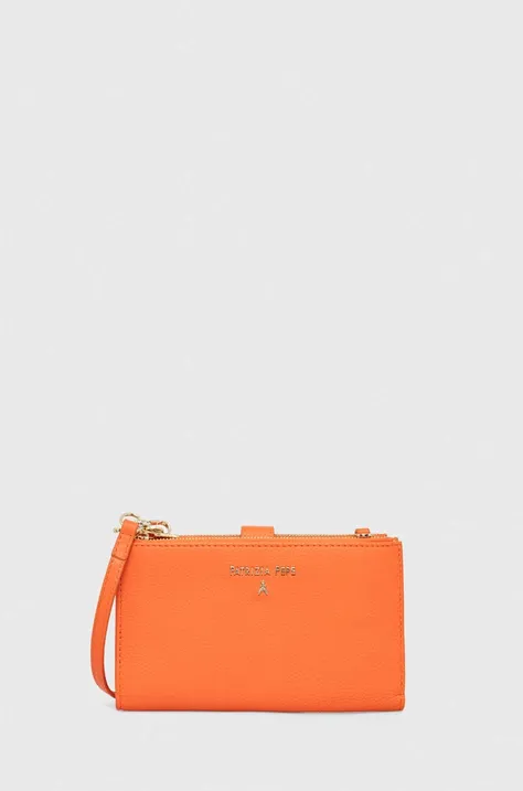Usnjena denarnica Patrizia Pepe ženski, oranžna barva