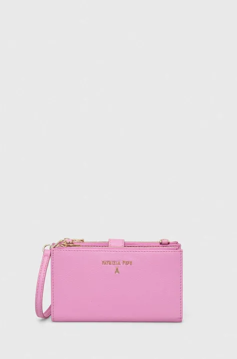 Шкіряний гаманець Patrizia Pepe жіночий колір рожевий