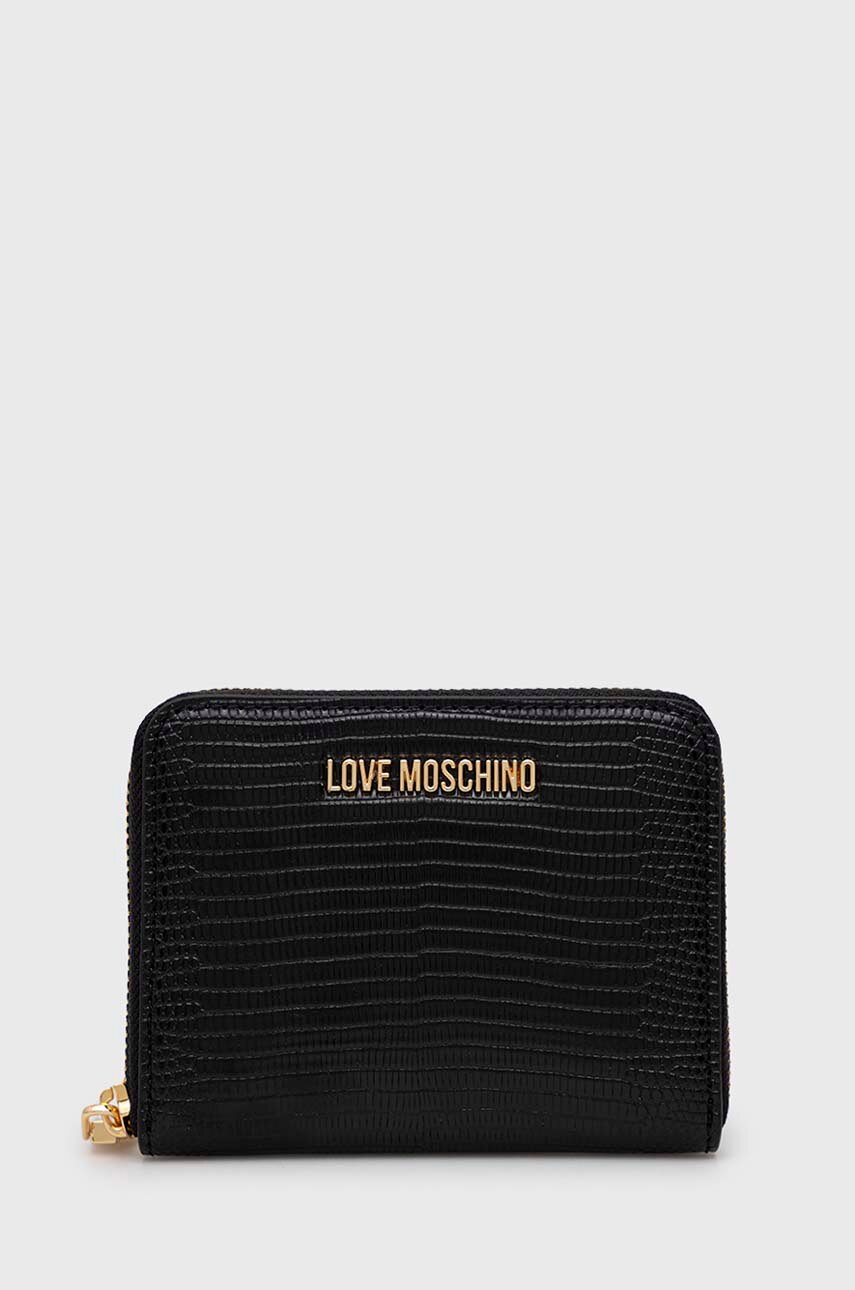 Peňaženka Love Moschino dámsky, čierna farba
