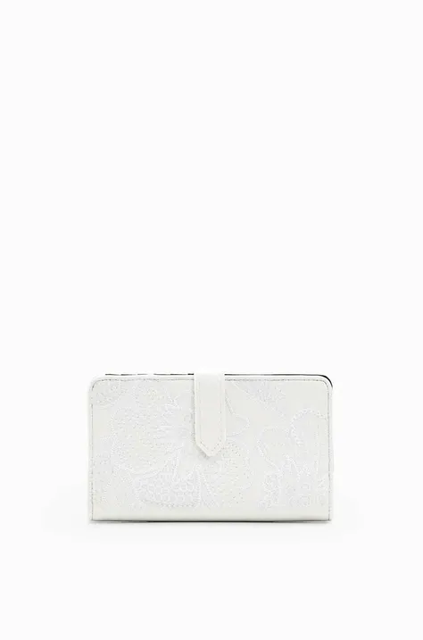 Desigual portfel damski kolor biały