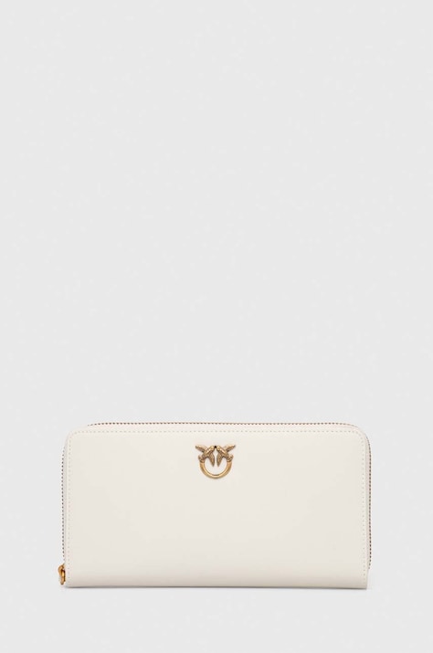 Pinko portofel de piele femei, culoarea alb, 100250 A0F1