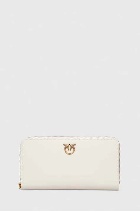 Шкіряний гаманець Pinko жіночий колір білий 100250 A0F1