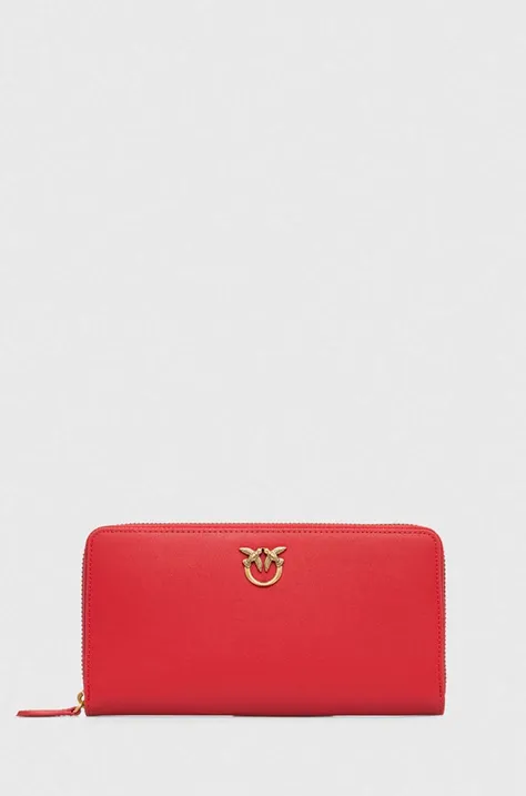 Δερμάτινο πορτοφόλι Pinko γυναικείο, χρώμα: κόκκινο, 100250 A0F1