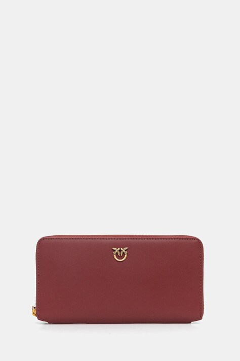 Pinko portofel de piele femei, culoarea bordo, 100250 A0F1