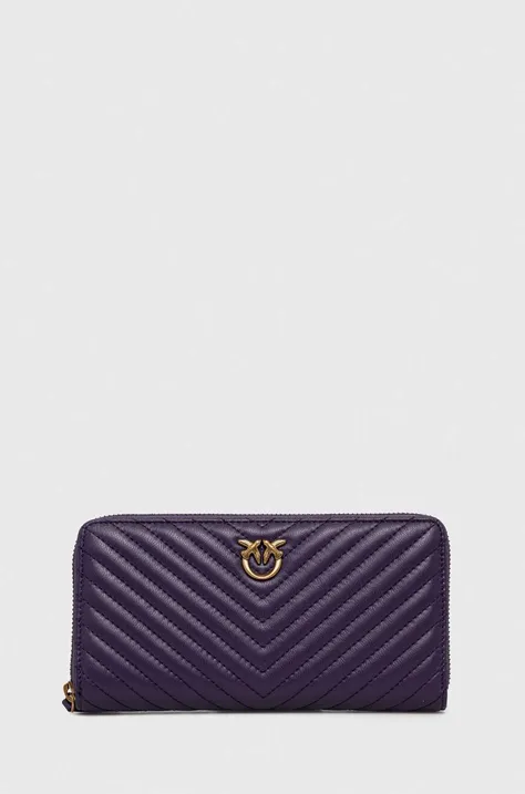 Шкіряний гаманець Pinko жіночий колір фіолетовий