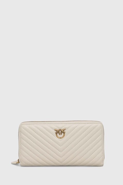 Pinko portofel de piele femei, culoarea roz