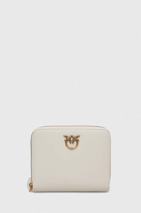 Pinko portofel de piele femei, culoarea bej