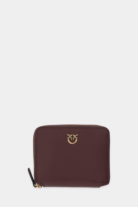 Pinko portfel skórzany damski kolor bordowy 100249 A0F1