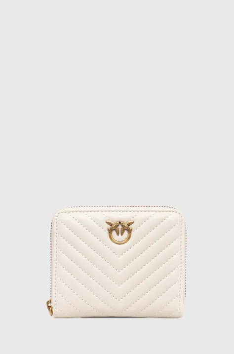 Kožená peňaženka Pinko dámsky, biela farba