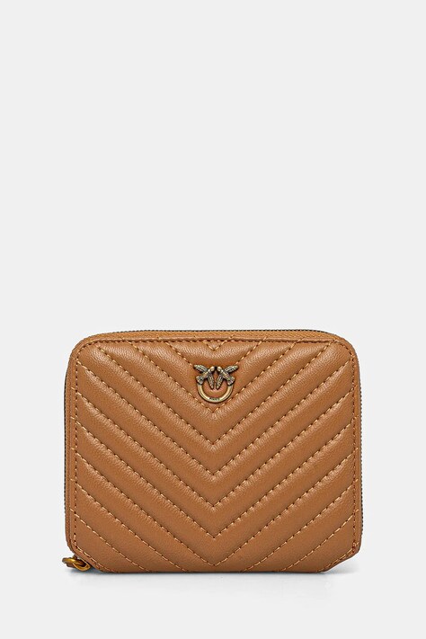 Kožená peňaženka Pinko dámsky, oranžová farba