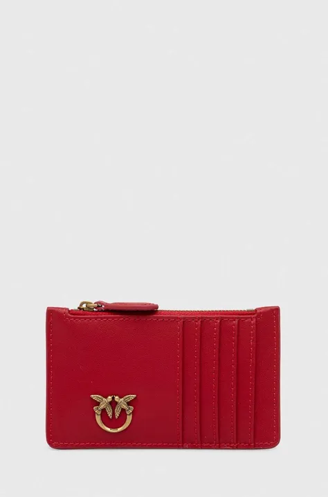 Кожаный кошелек Pinko женский цвет красный