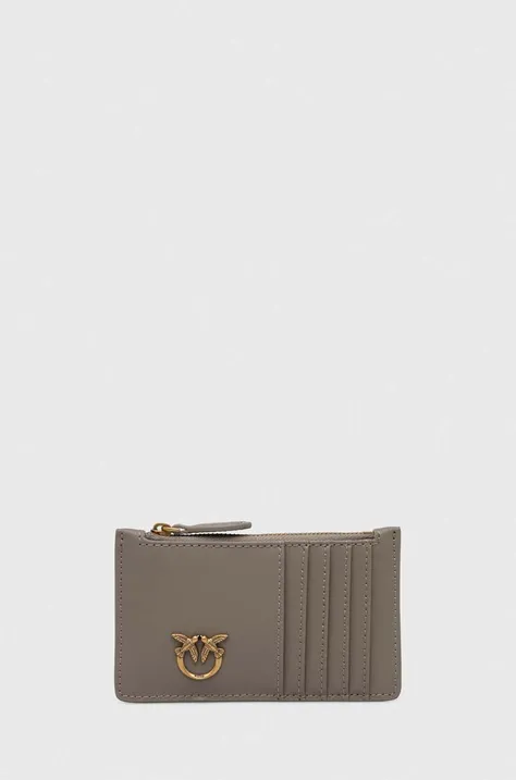 Kožená peňaženka Pinko dámsky, šedá farba, 100251.A0GK