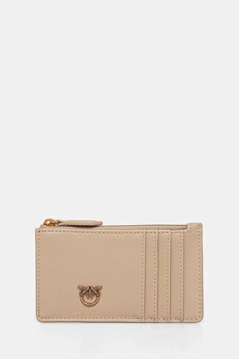 Pinko portofel de piele femei, culoarea bej