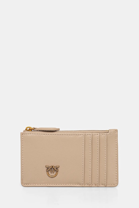 Kožená peňaženka Pinko dámsky, béžová farba