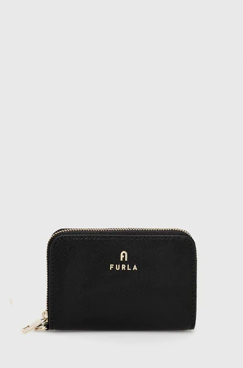 Furla portfel skórzany damski kolor czarny