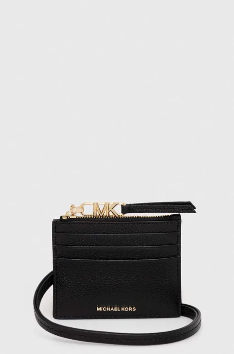 Шкіряний гаманець MICHAEL Michael Kors жіночий колір чорний