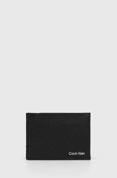Кожаный чехол на карты Calvin Klein мужской цвет чёрный